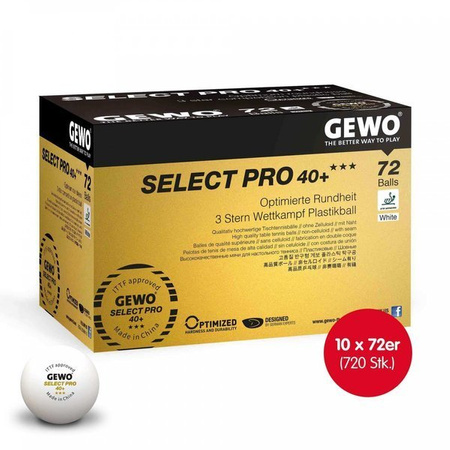 Piłki Gewo Select Pro 40+ *** - 72 szt. ABS 10 kartonów