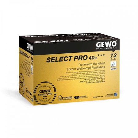 Piłki Gewo Select Pro 40+ *** - 72 szt. ABS 10 kartonów